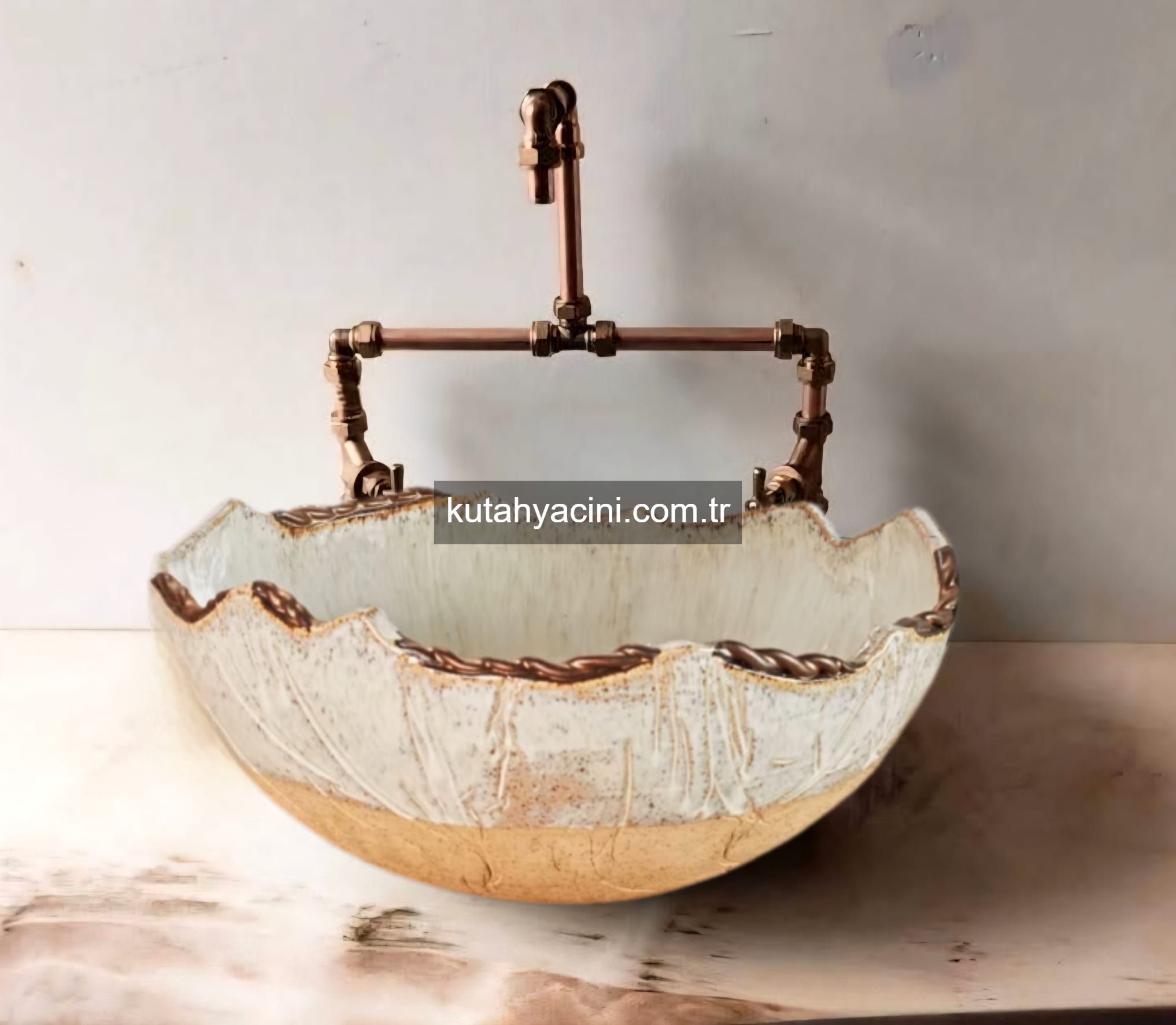 Porselen El Dekor Çinili Lavabo-107 İstenilen Ebatta 50-60cm ye Kadar yapılabilir